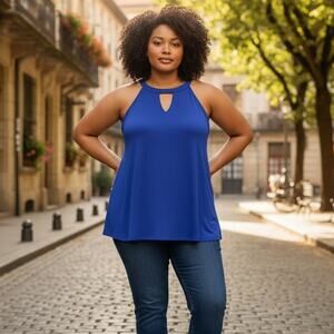 Women's Royal Blue TORRID Studio Knit Goddess Tank Top ~ Plus Size 3X